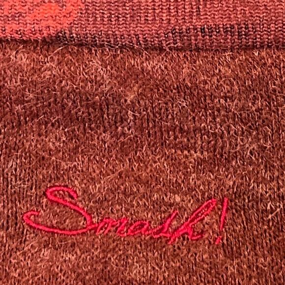 NWT ~ SMASH Embroidered Floral Butterfly Paisley Brown Knit Poet Dress ~ SMALL - Picture 7 of 8